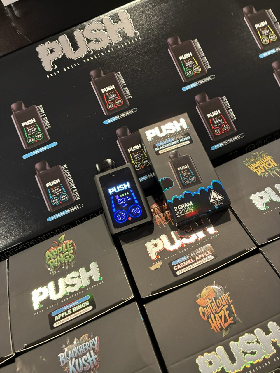 push disposable with screen